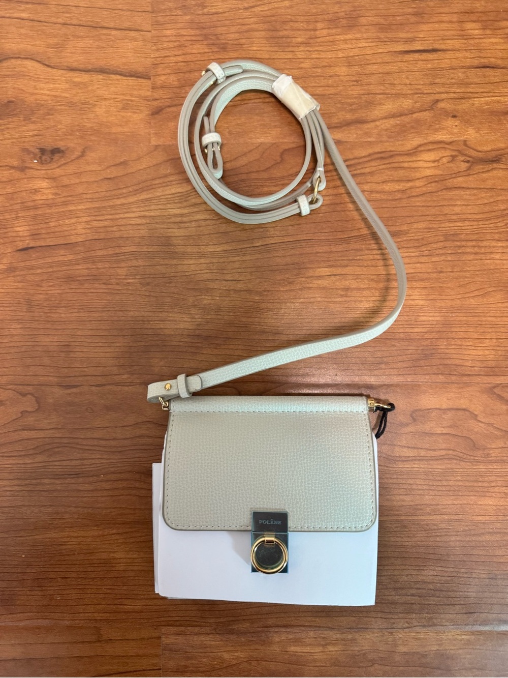 Polene Numéro Sept Crossbody Wallet - EDITION TEXTURED CHALK